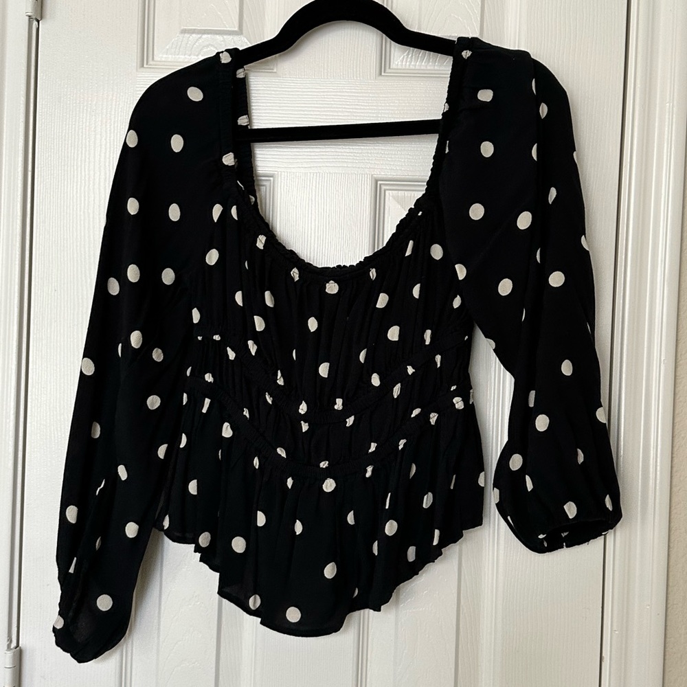 Polka Dot J Crew Peplum top